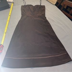 Thread Brown Strapless A-Line Fully Lined, Boned, Side Zip Dress 8